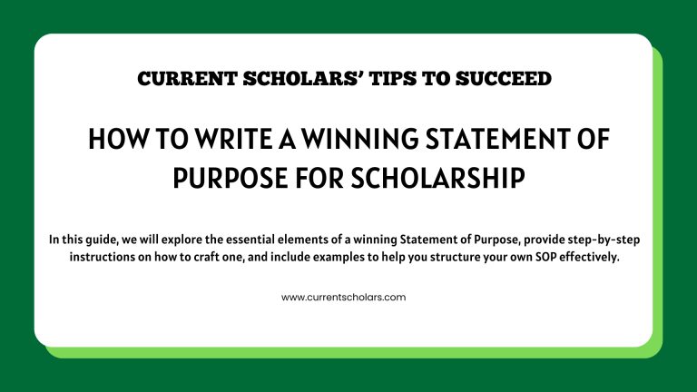 How to Write a Winning Statement of Purpose for Scholarship
