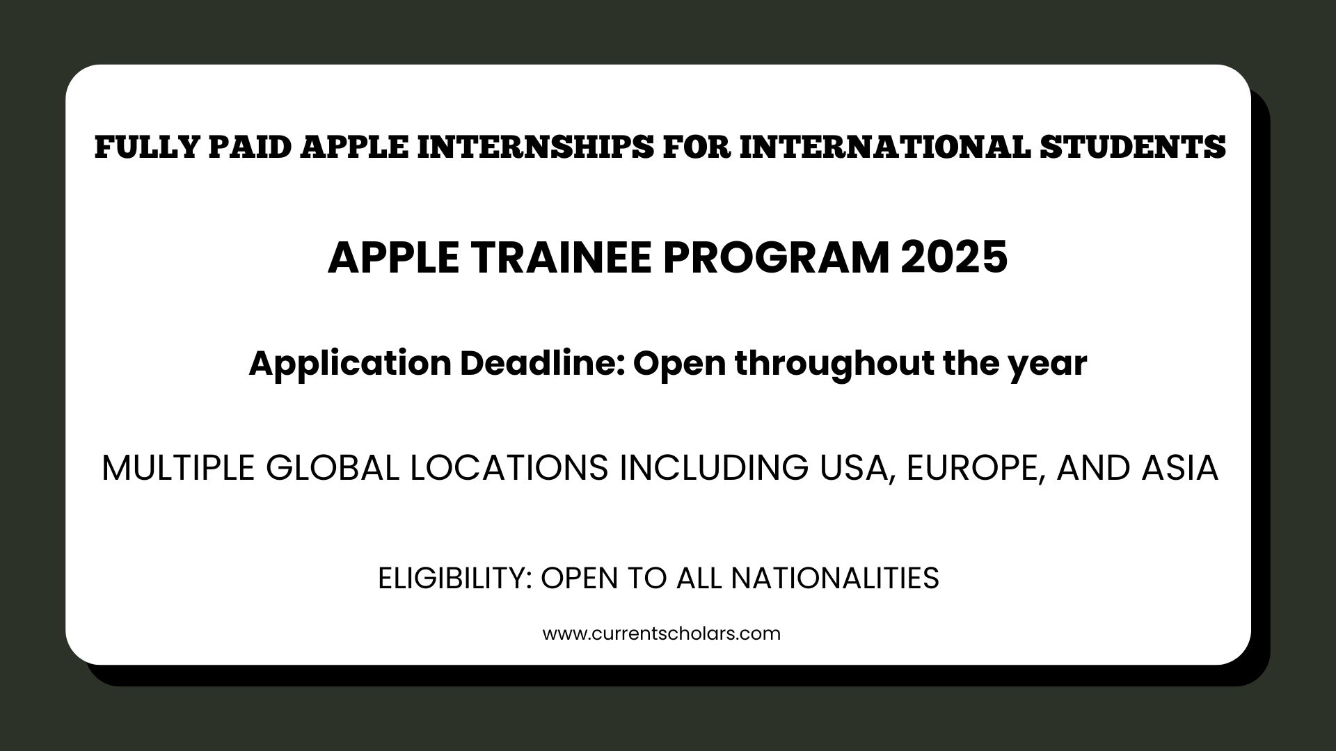Apple Trainee Program 2025